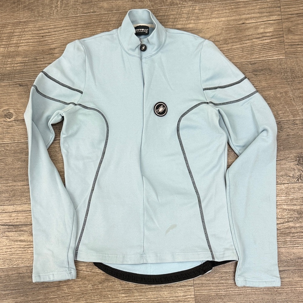 Women's Light Blue Castelli Cycling Long Sleeves Jacket